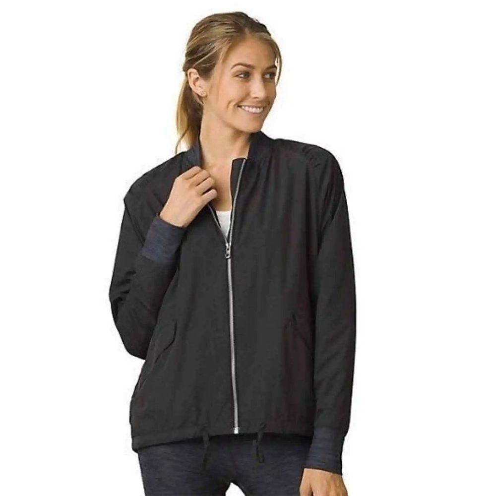 Prana Center Bomber Style Jacket in Black Size Medium